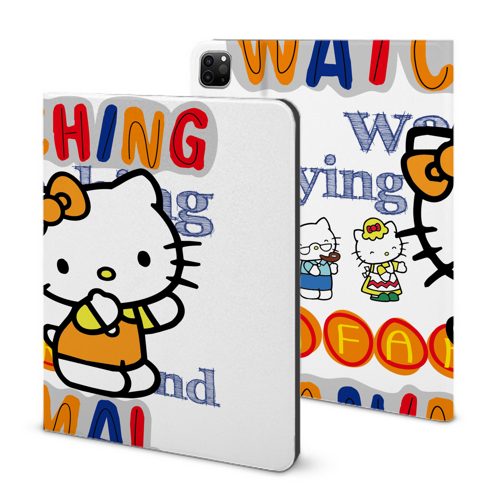 （画像用） Hello Kitty ハローキティ IPad ケース ブック型 PUレザー TPU 耐衝撃 軽量 薄型 ペン収納なし 全面保護 IPad 各モデル対応